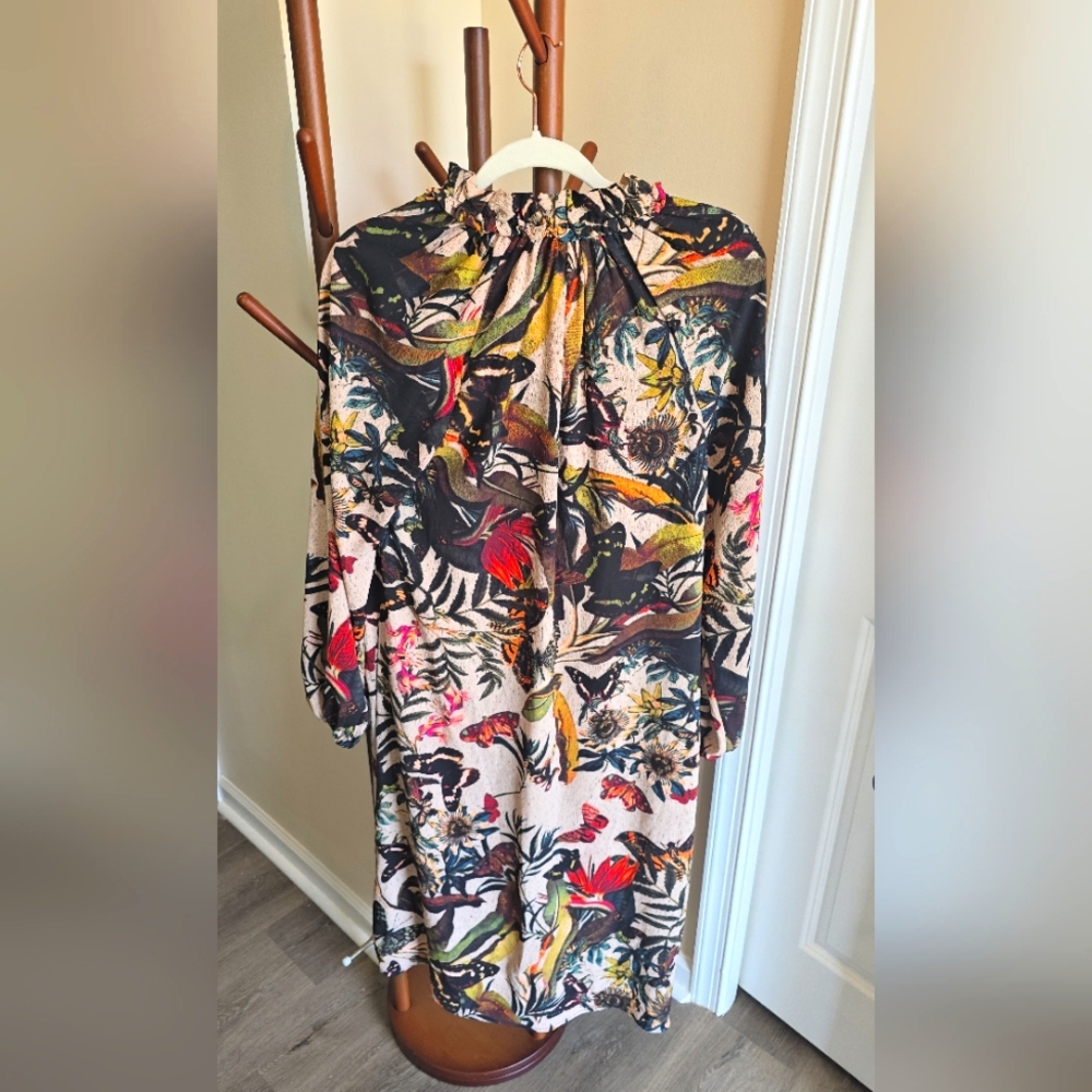H&M Multicolor Floral Print Fall Dress